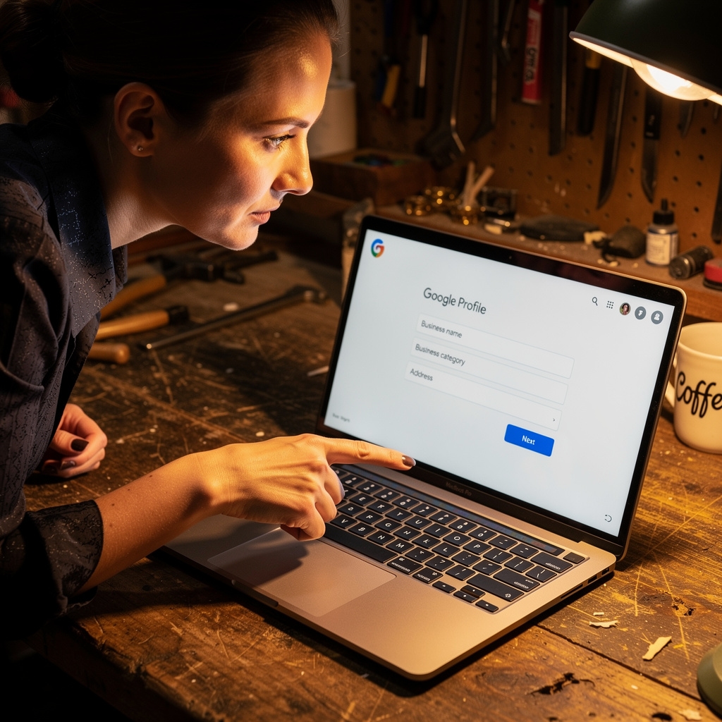 Konfiguracja profilu Google Moja Firma na laptopie